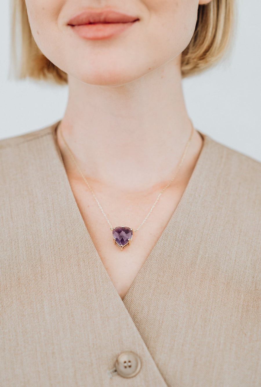 Amethyst heart necklace