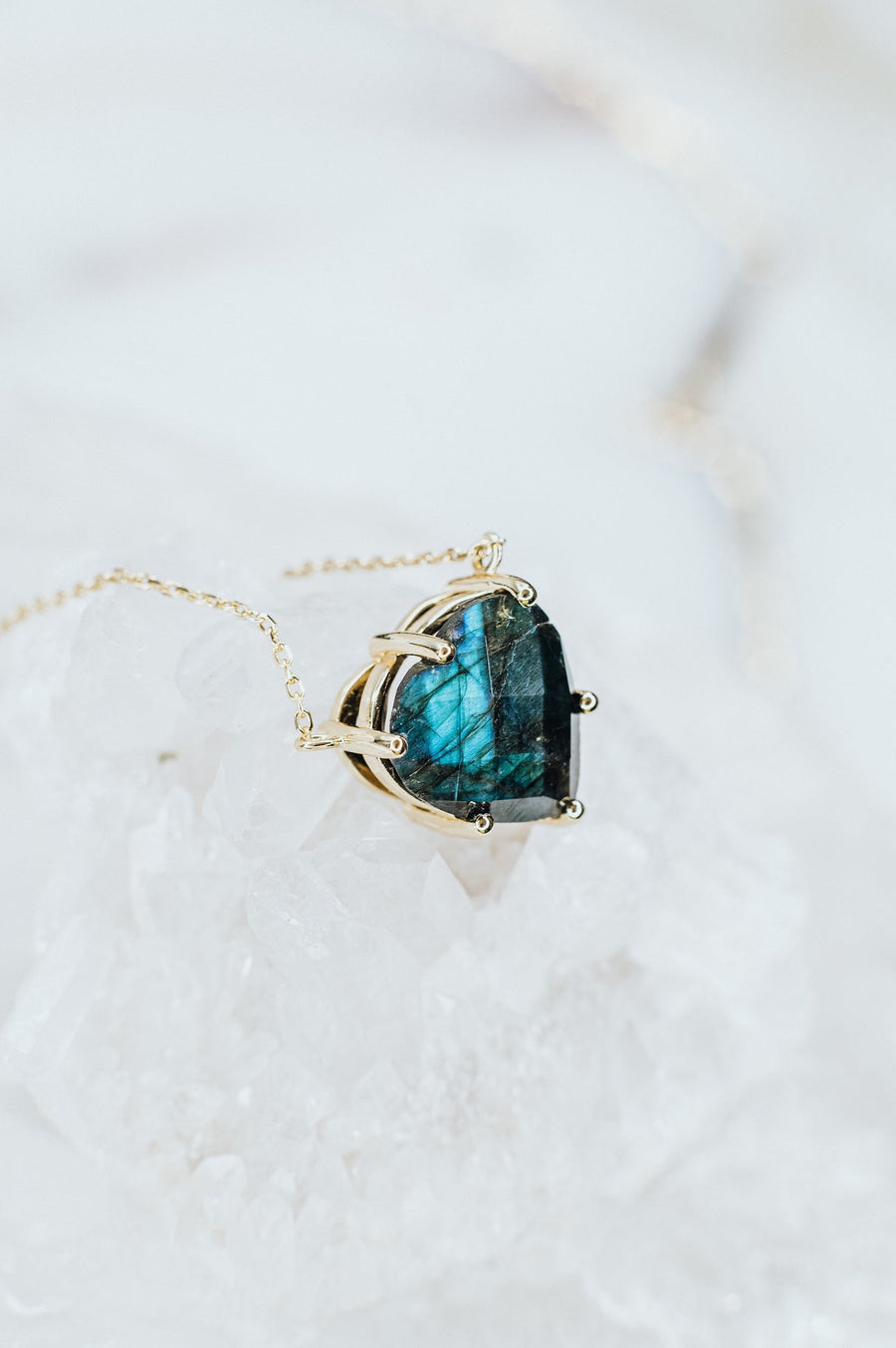 Collier cœur en labradorite