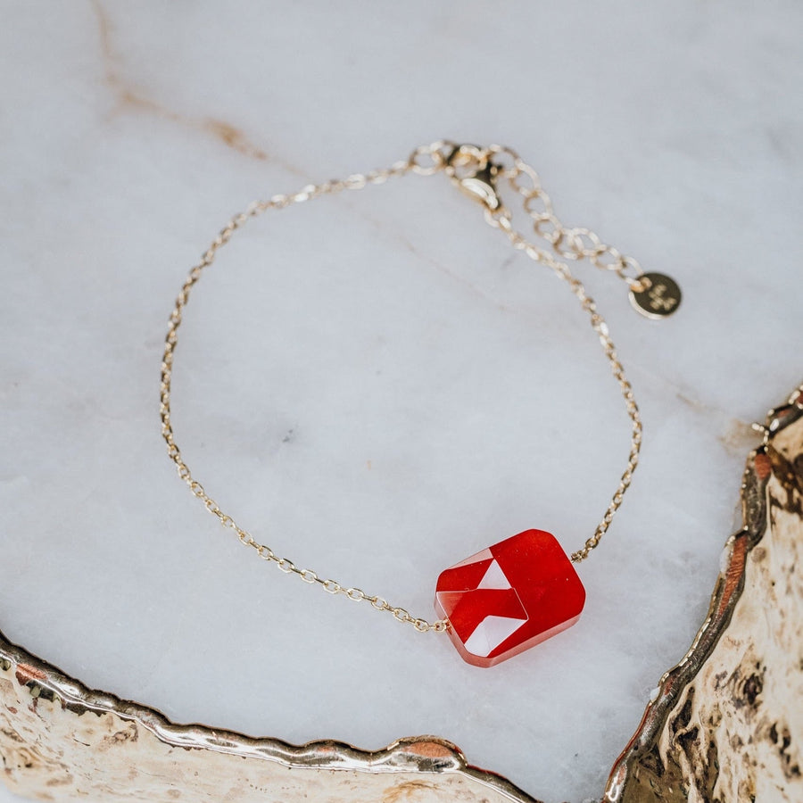Bracelet carré en cornaline