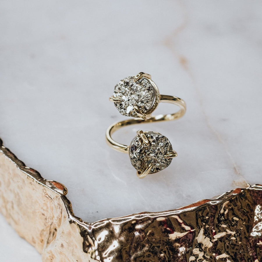 Bague en argent sterling en pyrite