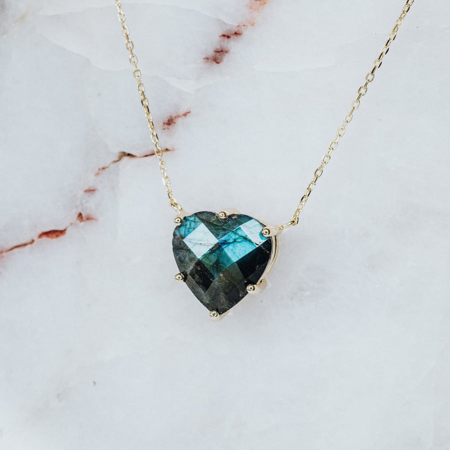 Collier cœur en labradorite