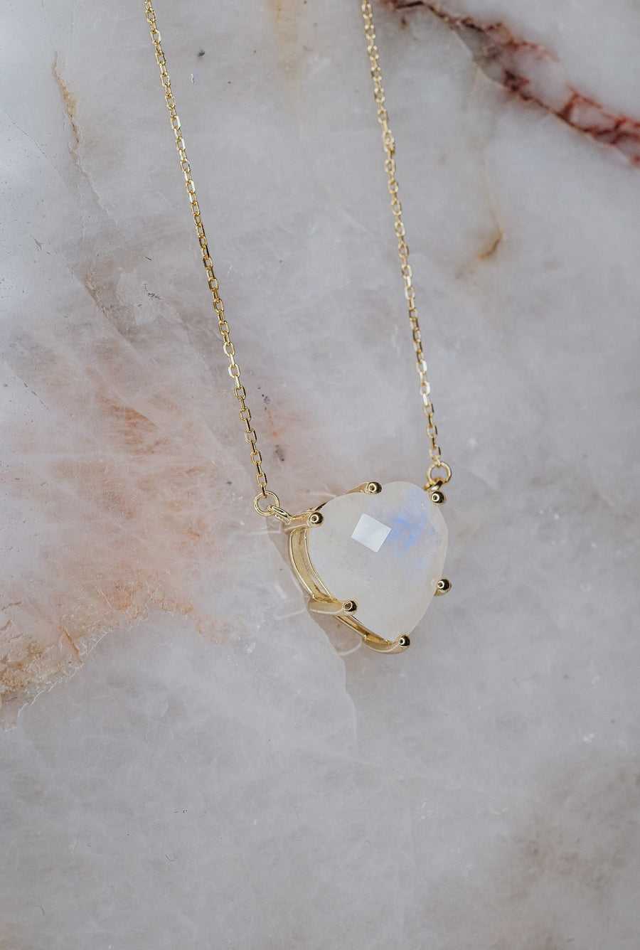 Moonstone heart necklace