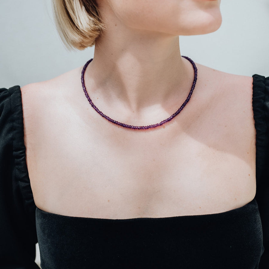 Collier d'argent en améthyste