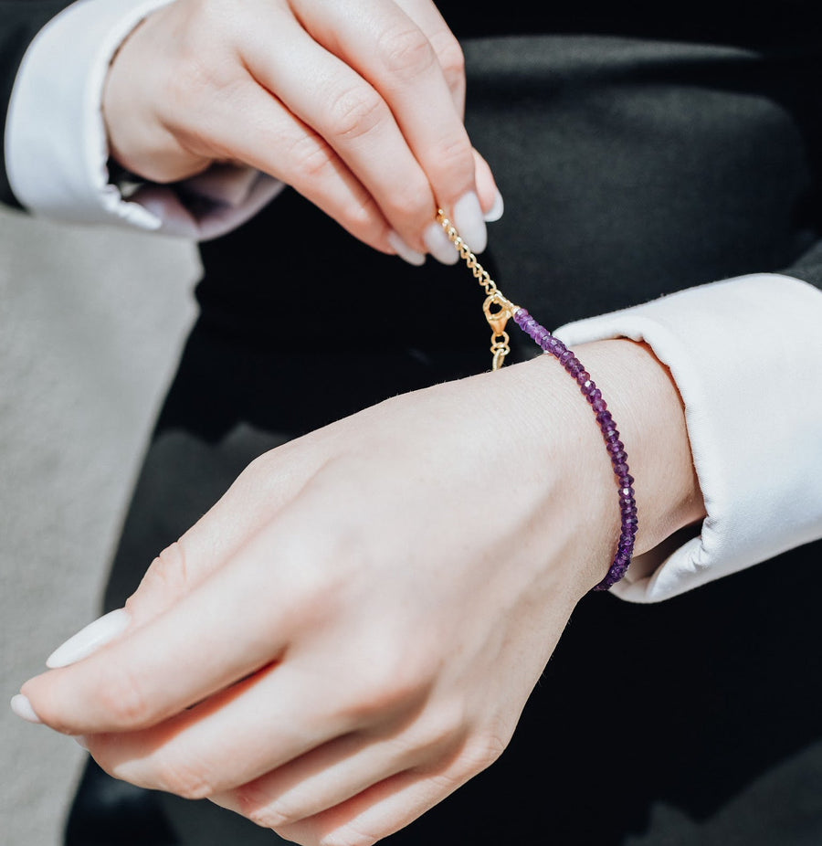 Bracelet d'améthyste en argent