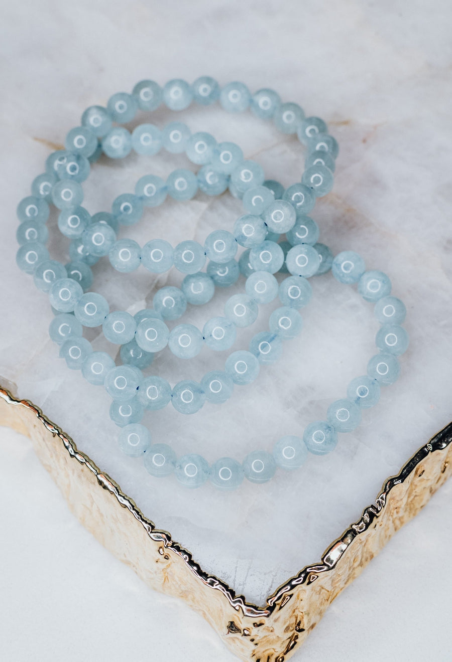 Bracelet en perles d’aigue-marine