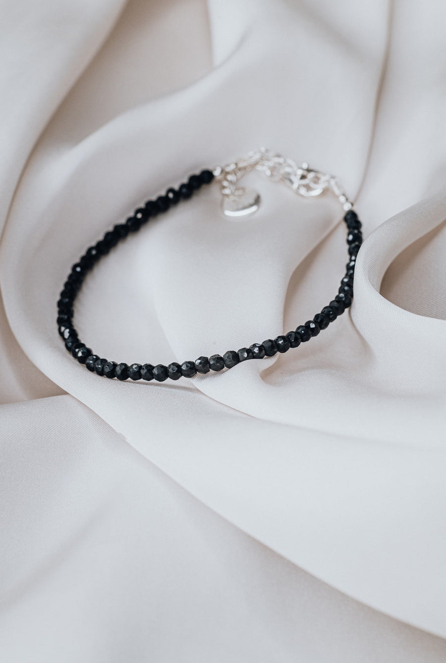 Bracelet d'argent en onyx noir