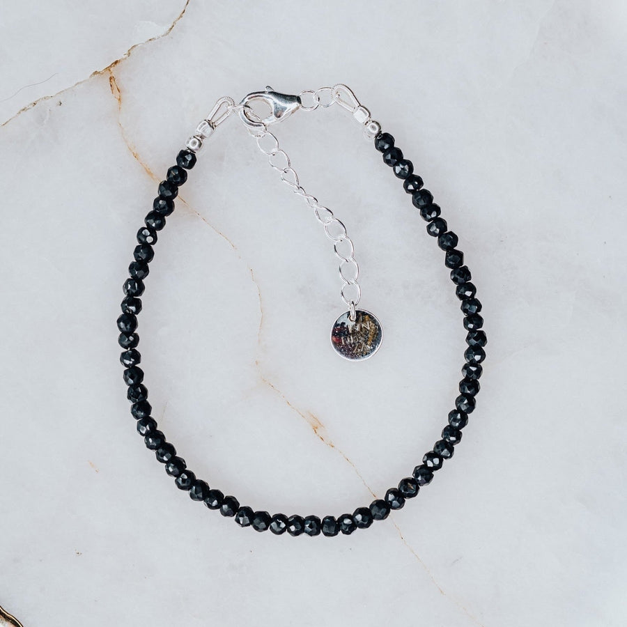 Bracelet d'argent en onyx noir