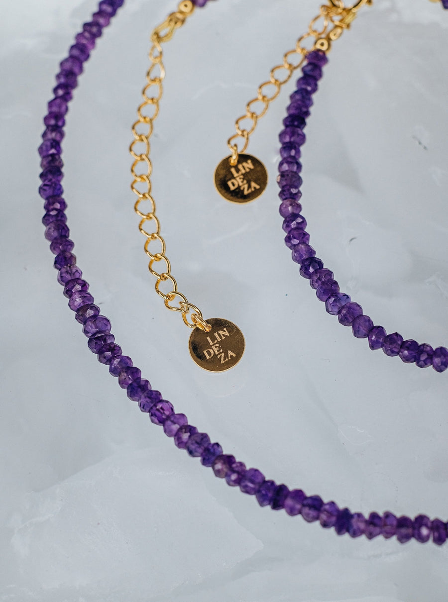 Collier d'argent en améthyste