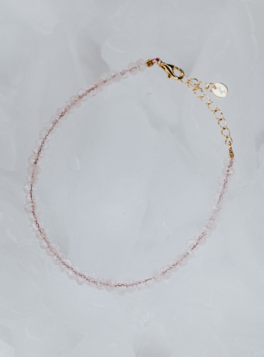 Rose quartz silver bracelet