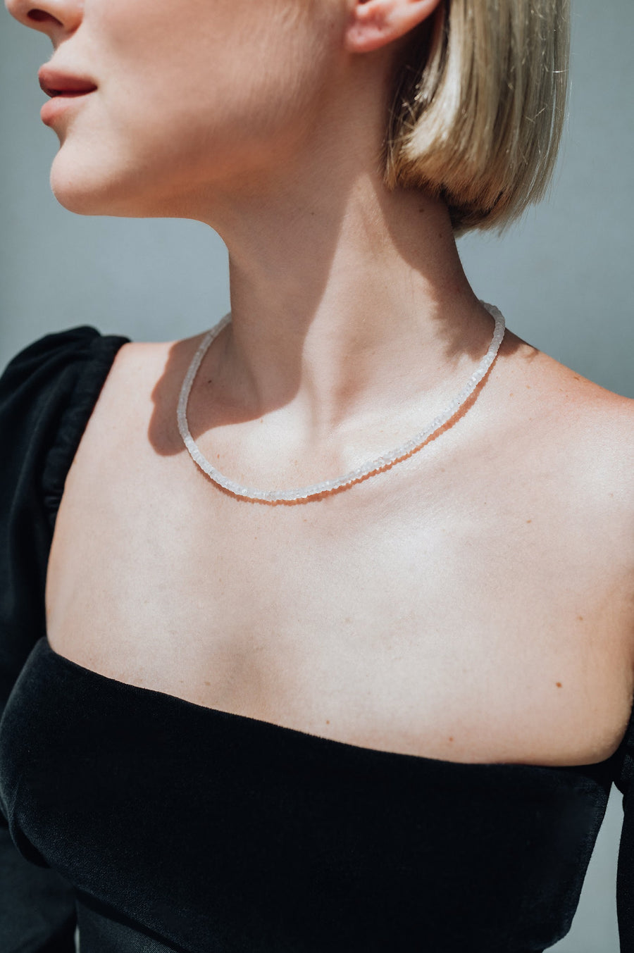 Collier en pierre de lune 3 mm